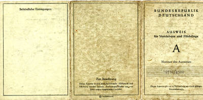 Ausweis für Vertriebene und Flüchtlinge (Ausweis A) von Wilhelm Walter