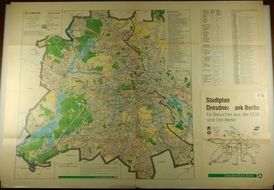 Stadtplan der Dresdner Bank Berlin für Besucher aus der DDR und Ost-Berlins