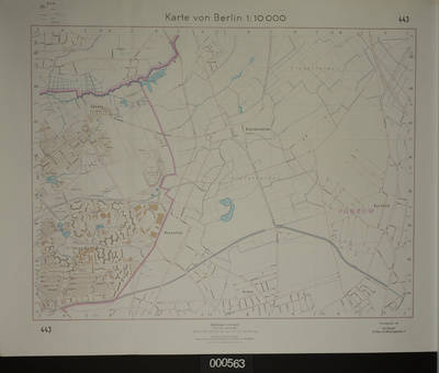 Bebauungsplan der West-Berliner Bezirke Reinickendorf mit Grenzgebiet zu Pankow