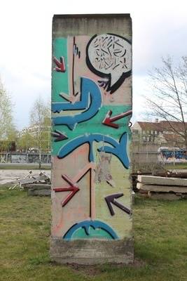 Segment der Berliner Mauer (Grenzmauer 75, Typ UL12.41) mit Graffiti