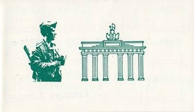 Faltblatt als Souvenir mit Stempeln einiger Berliner Grenzübergangsstellen