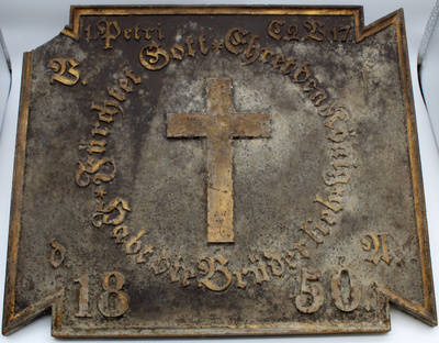Bronzetafel aus der Versöhnungskirche;