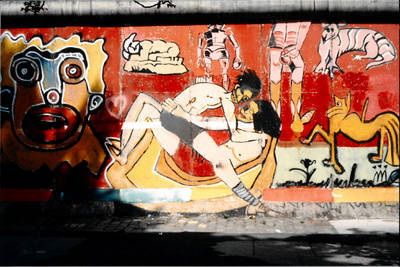 Mauerkunst auf der Grenzmauer 75 in Kreuzberg