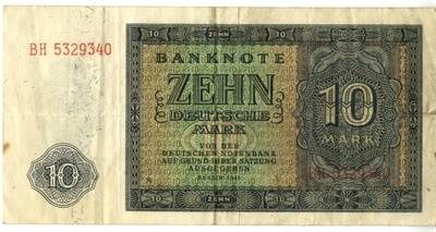 Banknote über zehn Deutsche Mark;