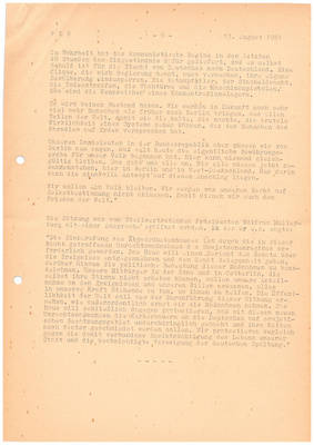 Druckschrift vom Pressedienst des Landes Berlin vom 13. August 1961