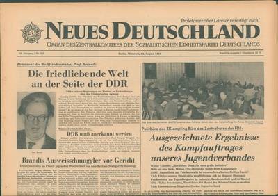 Neues Deutschland vom 23. August 1961