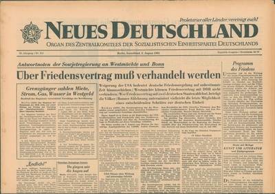 Neues Deutschland vom 5. August 1961