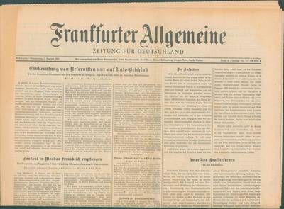 Frankfurter Allgemeine Zeitung vom 15. August 1961
