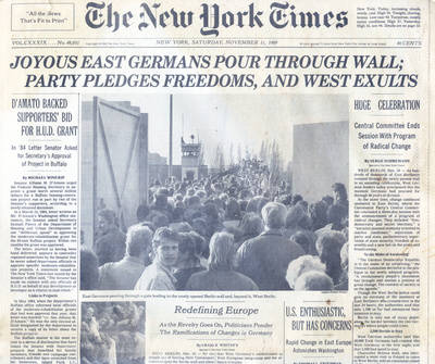 The New York Times vom 11. November 1989.