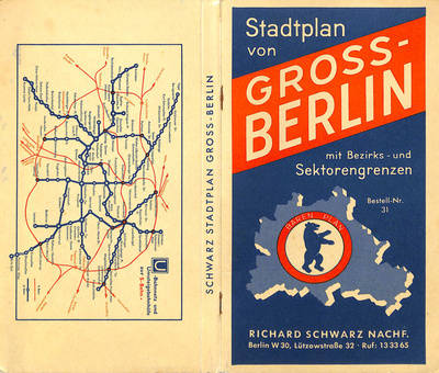 Stadtplan von Berlin mit Bezirks- und Sektorengrenzen und dazugehörigem Straßenverzeichnis 
